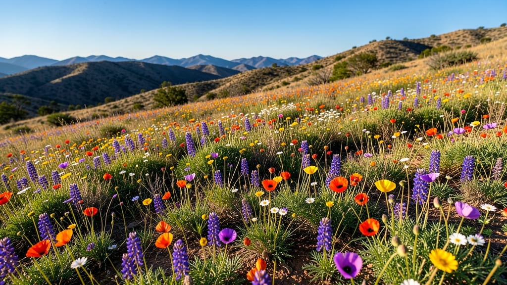 Native California Wildflowers Meadow