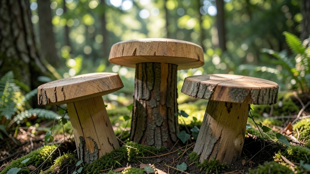DIY Wooden Mushroom Stools for Rustic Charm