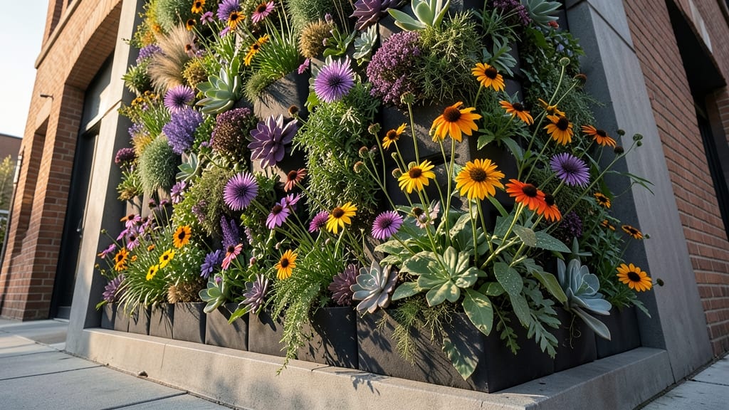 Vertical Garden Wall With Native Plants