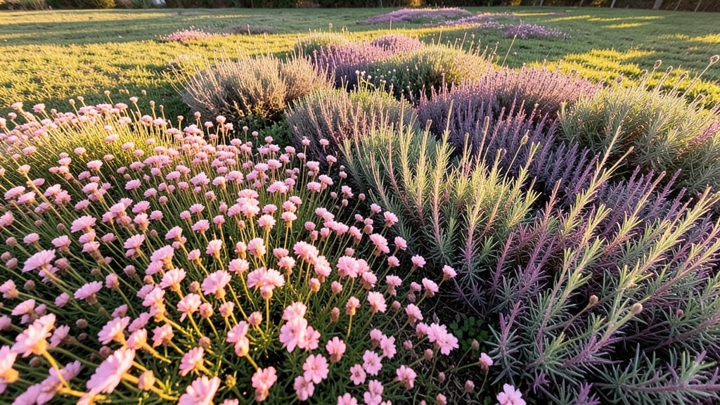 Mediterranean Style With Pink Clover And Spanish Thyme