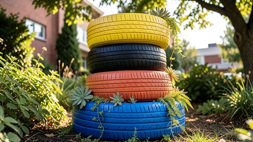 Upcycled Tire Planters for Bold Vertical Gardens