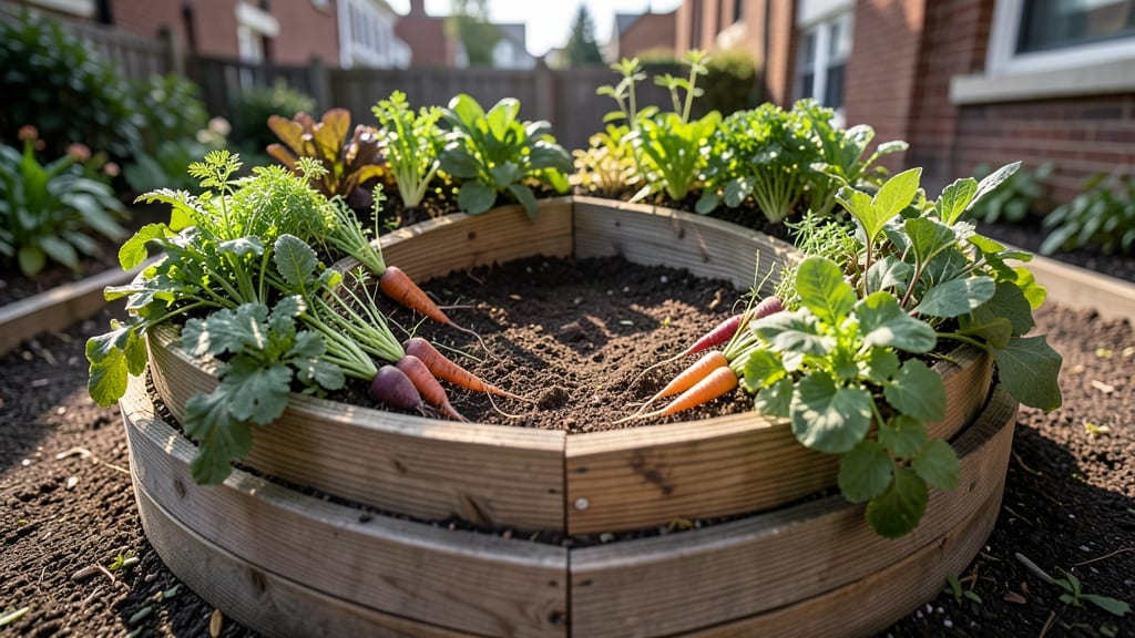 Raised Bed Vegetable Spirals