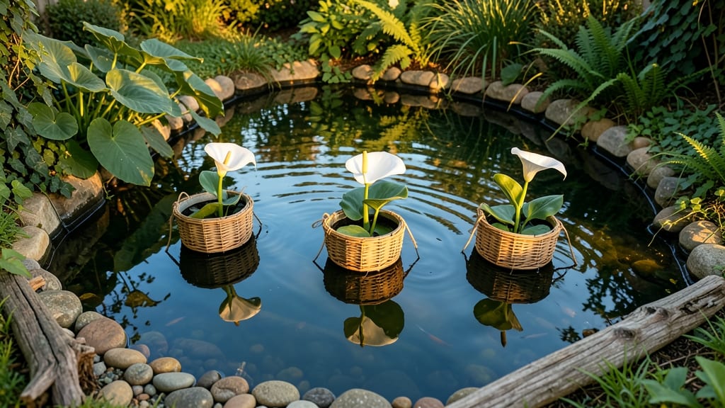 Floating Planters with Water Lilies for Serene Ponds